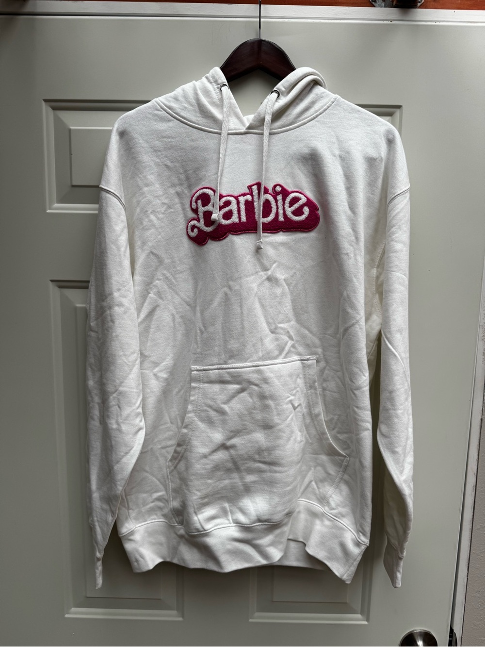 Mattel Barbie Logo White Hoodie Sweatshirt